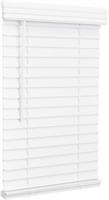 $75  Cordless 2 Inch Faux Wood Blind  36x72 White