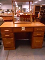 Oak Knee Hole Desk (50x24x30"), Roll Around -