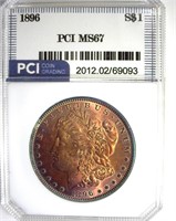 1896 Morgan MS67 LISTS $1600