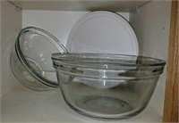 Clear mixing bowls glass with lids