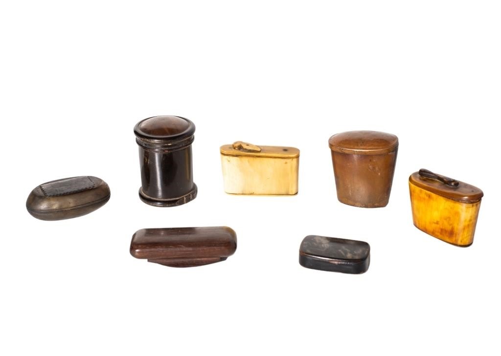 Assembled 18th and 19th Century Horn Snuff Boxes