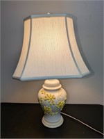 Vintage Ceramic Table Lamp Yellow Flowers