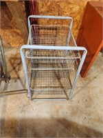 Sliding Drawer Metal Shelf Cart