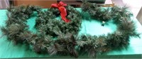 Christmas wreath 20" and lighted garland 80".