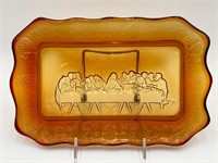 Indians Glass Tiara Amberina Last Supper Plate