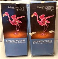 2 flamingo decorative lights
