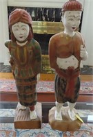 19" CARVED WOODEN ASIAN FIGURINE - 2 TIMES BID