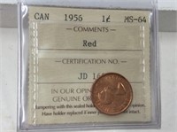 1956 1 Cent Iccs Certified Ms-64