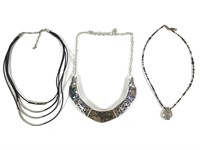 3 Costume Jewelry Necklaces, 1 w Peyote Bird Tag
