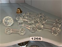 Lot of 9 (8 matching) Cut Glass Spoon Rests,