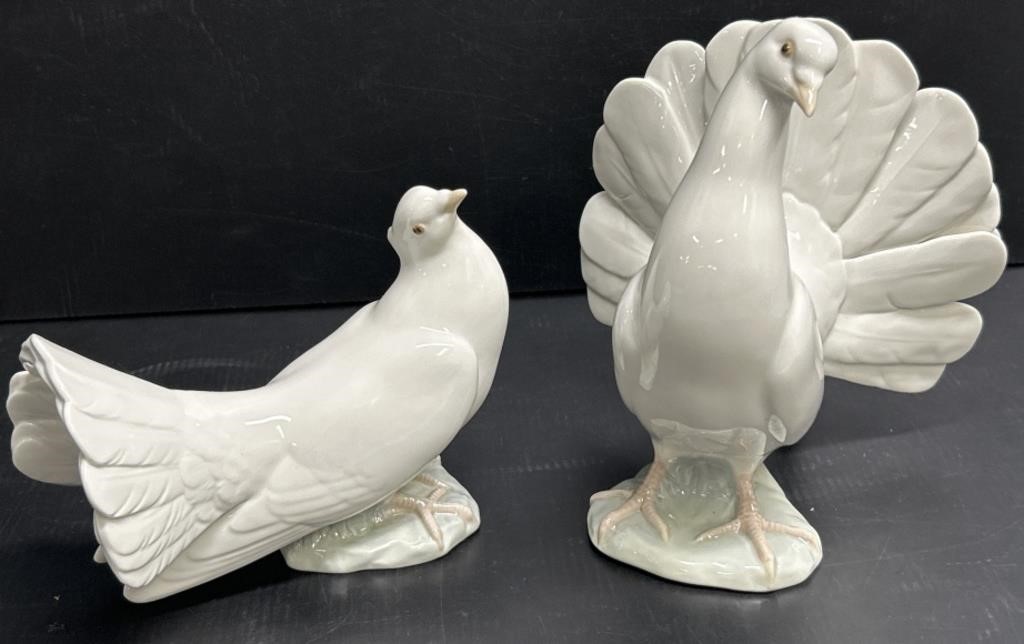 2 Lladro Porcelain Bird Figures