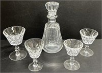 Baccarat Crystal Decanter 4 Glass Stems