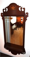 inlaid mahogany mirror 38"h x 19.5"w