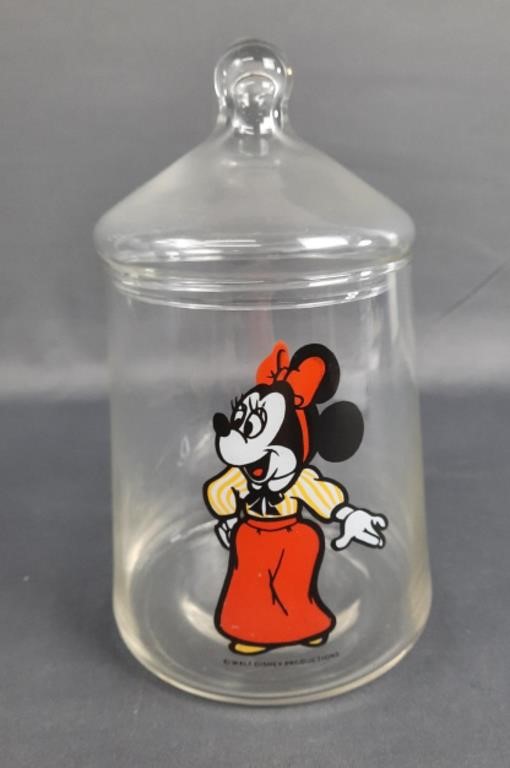 Vintage Disney Minnie Mouse Glass Jar
