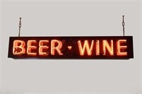Vintage Beer Wine Neon Sign in Working Order