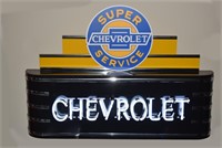 Chevrolet Super Service Art Deco Neon Sign in