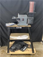 Porter Cable 4in x 8in belt sander on cart