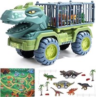 (N) CUTE STONE Toy Truck, Dinosaur Transport Car C
