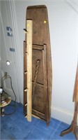 Primitive wood ironing board and early coat