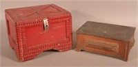 Two Antique/Vintage Tramp Art Boxes.