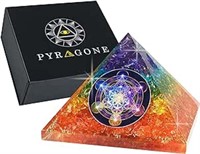 PYRAGONE 7 Chakra Orgone Pyramid Crystal with