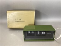 Vintage Hamilton Flip Number Alarm Clock, Works