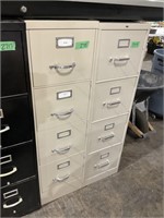 2– four drawer, tan file cabinets, may have some