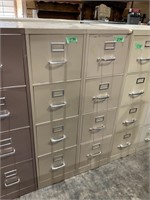 2-4 drawer tan file cabinets, may have rust