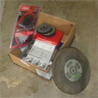 Assorted New Saw Blades, Grind Stones, Etc