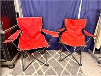 Set of 2 Red Canvas Folding chairs