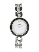 Fendi My Way White Dial Engraved Bezel Watch 28mm