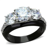 Two-tone Black Ip 4.60ct White Sapphire Ring