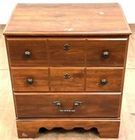 Traditional Warm Brown Stained Wood Nightstand