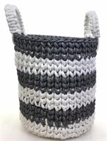 Round Striped Fabric Storage Basket