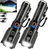 Flashlights High Lumens Rechargeable, 2 Pack