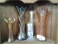 4 fluted vases