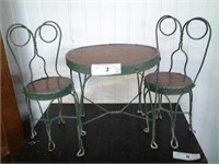 Doll size metal Ice Cream Parlor set Table