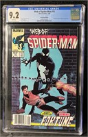 Web of Spider-man 10 Newsstand Ed. CGC 9.2