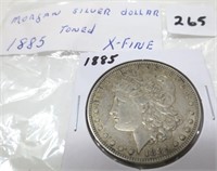 1885 Morgan silver dollar