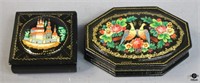 Russian Lacquer Painted Trinket Boxes