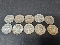 10 - 90% SILVER WASHINGTON QUARTERS