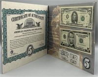 America's Changing Five Dollar Bill w/COA