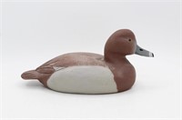 Hand Carved Signed WB Redhead Drake Duck Decoy