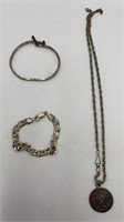 (3) pieces of sterling silver jewelry (51g)