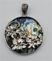 .925 Sterling Silver Abalone Pendant