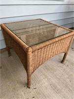 Wicker Side Table Front Porch