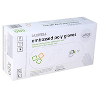 Daxwell Poly Gloves, Embossed, Large, Clear, F1000