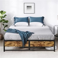 LINSY LIVING Full Bed Frame 14 Inch 3 Minutes Fast