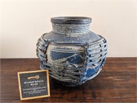 Rustic Blue Ceramic Vase