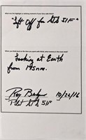 Test pilot Roy Bridges signed letter